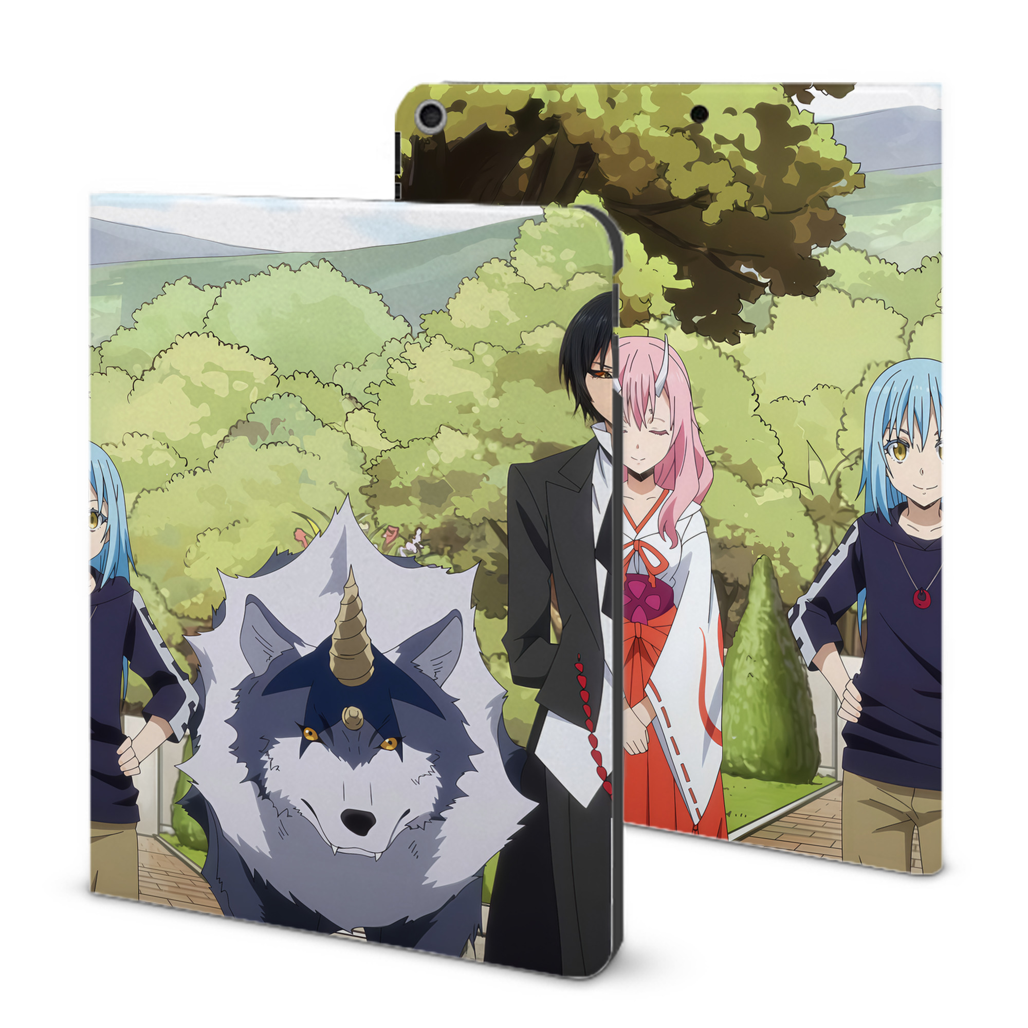 （画像用） 転スラ Regarding Reincarnated to Slime IPad ケース ブック型 PUレザー TPU 耐衝撃 軽量 薄型 ペン収納なし 全面保護 IPad 各モデル対応
